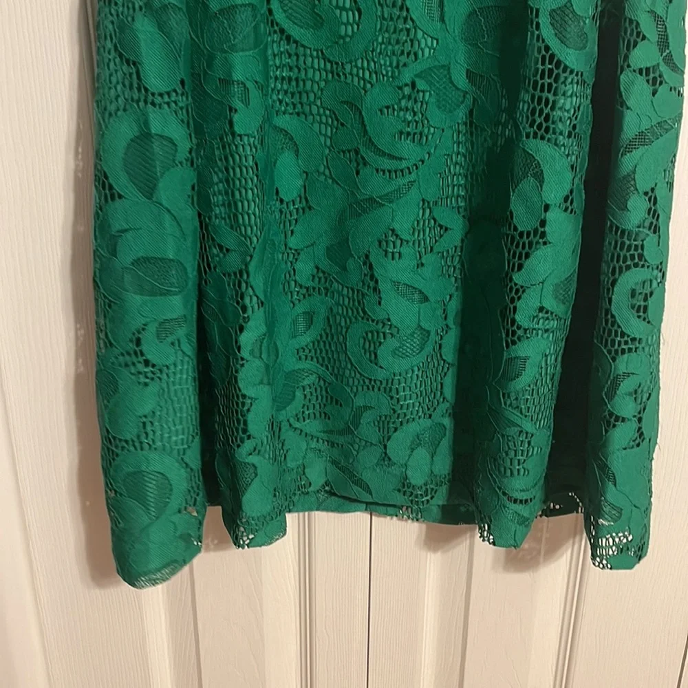 Eva Mendes for New York & Co lace overlay sleeveless green dress size 4 NWOT - Picture 9 of 14